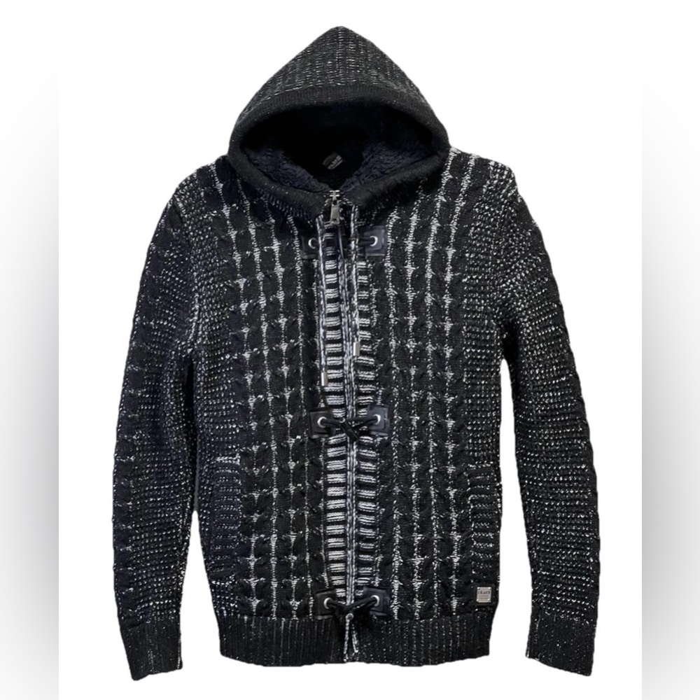 Men’s knit hooded cardigan